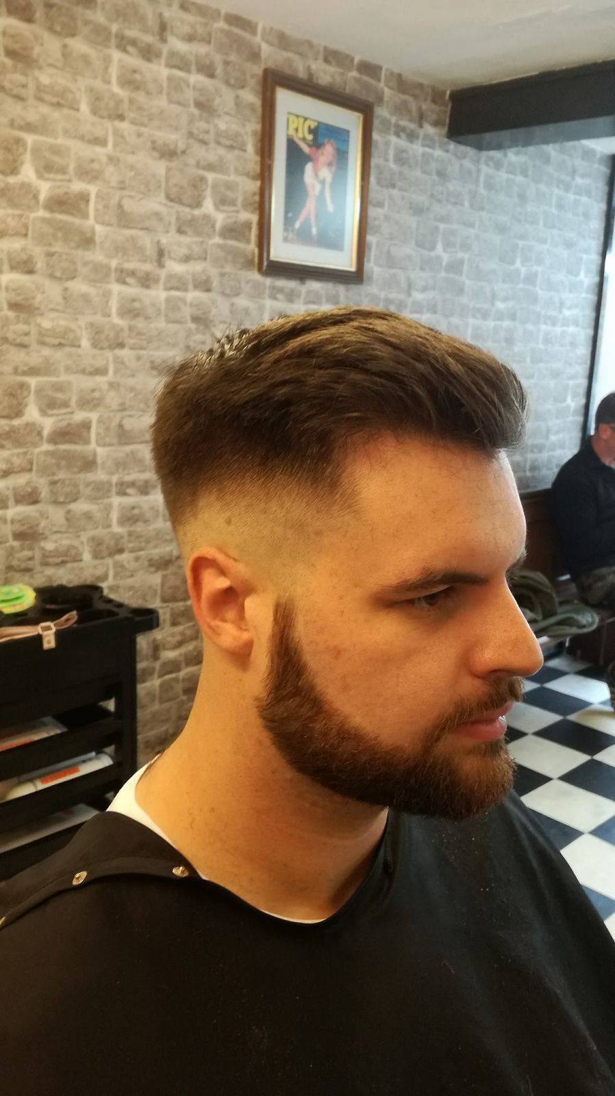 Skin fade and beard tidy with cut throat razor
