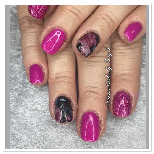 Cherry pink with blackfoil