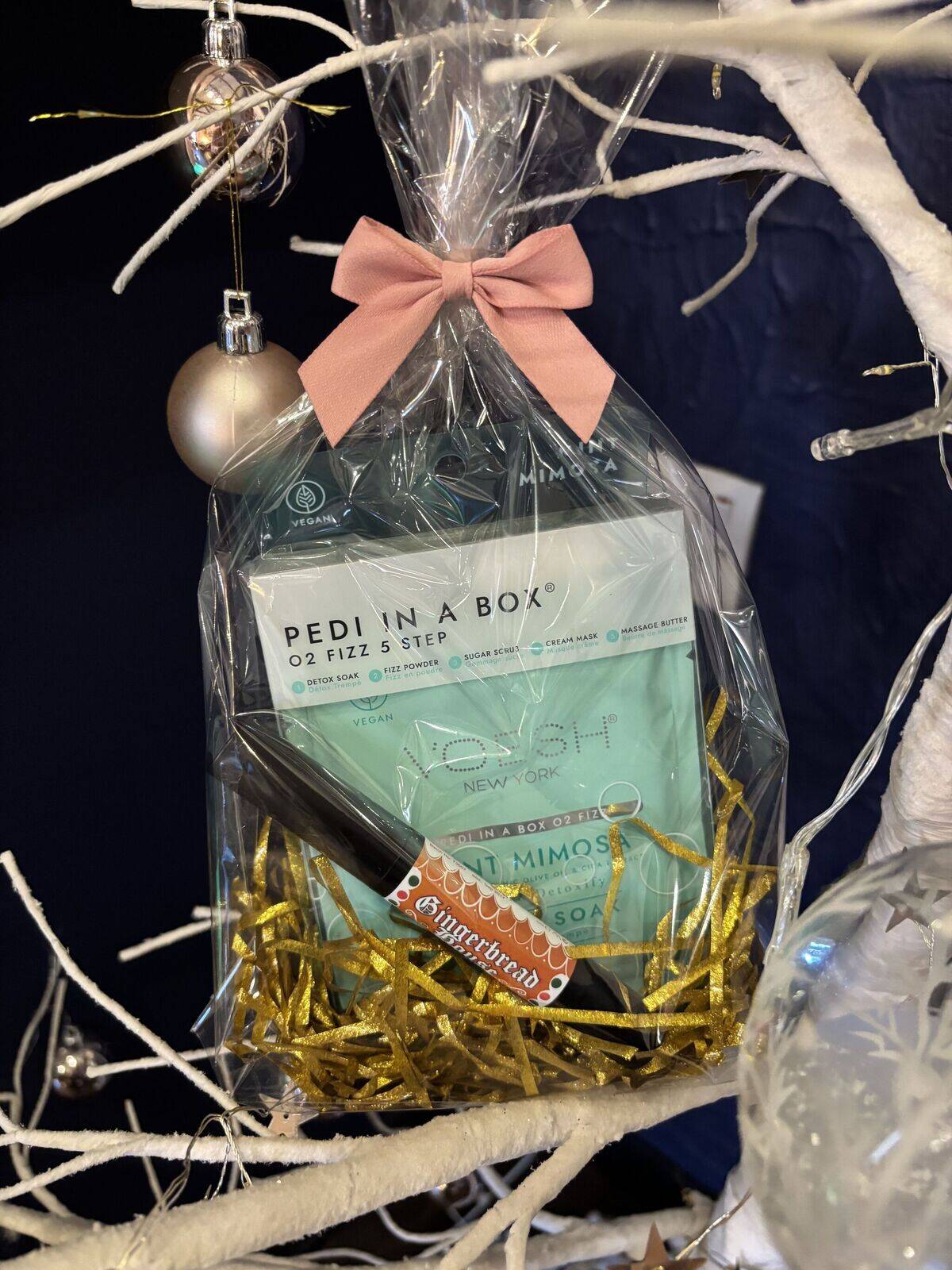 Pedi in a Box – Mint Mimosa with a Gingerbread Cuticle Pen