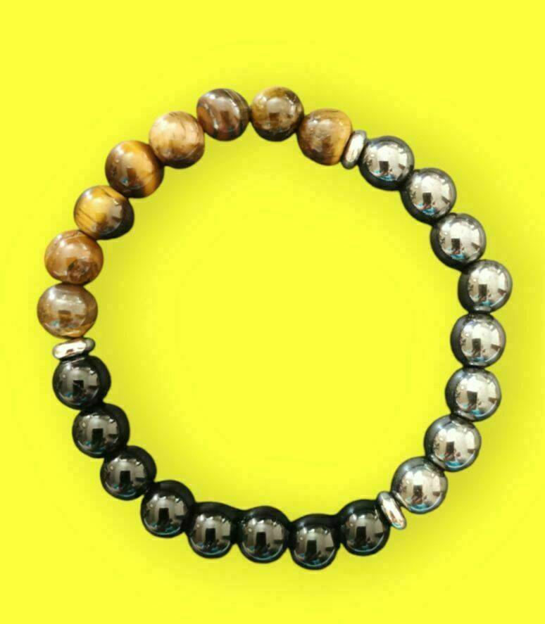 Bracelet de protection oeil de tigre,hématite et tourmaline