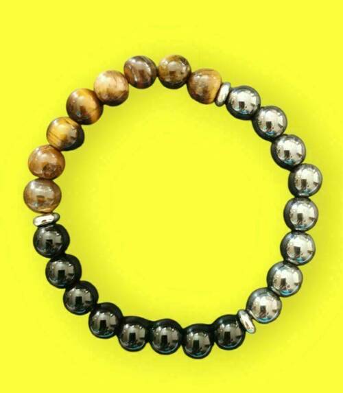 Bracelet de protection oeil de tigre,hématite et tourmaline