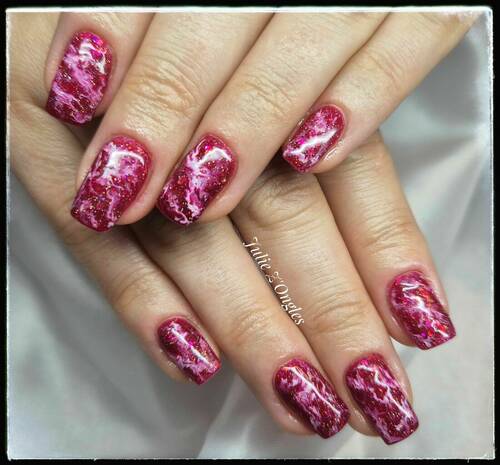 Remplissage Gel et Marbré Galaxy pailletée 