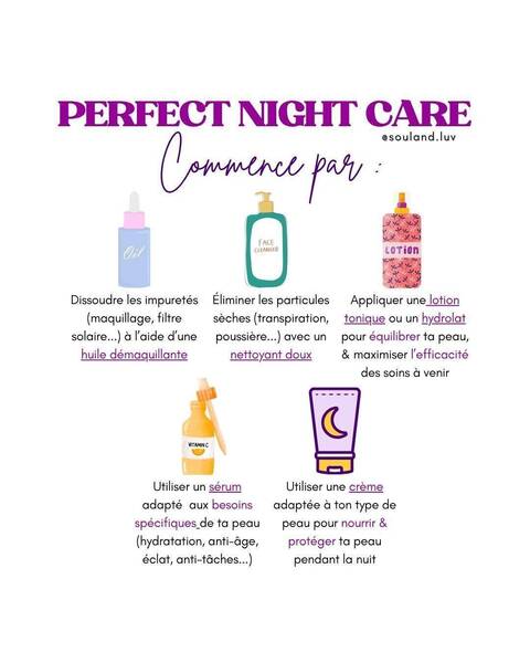 Découvrez ce post sur IG : "Le secret pour avoir une peau rayonnante au réveil..."