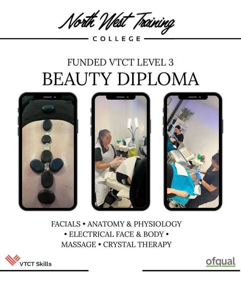 FUNDED VTCT Level 3 Beauty starts 16/17/18th September 2026 A&P/Facial/body electrical /massage 