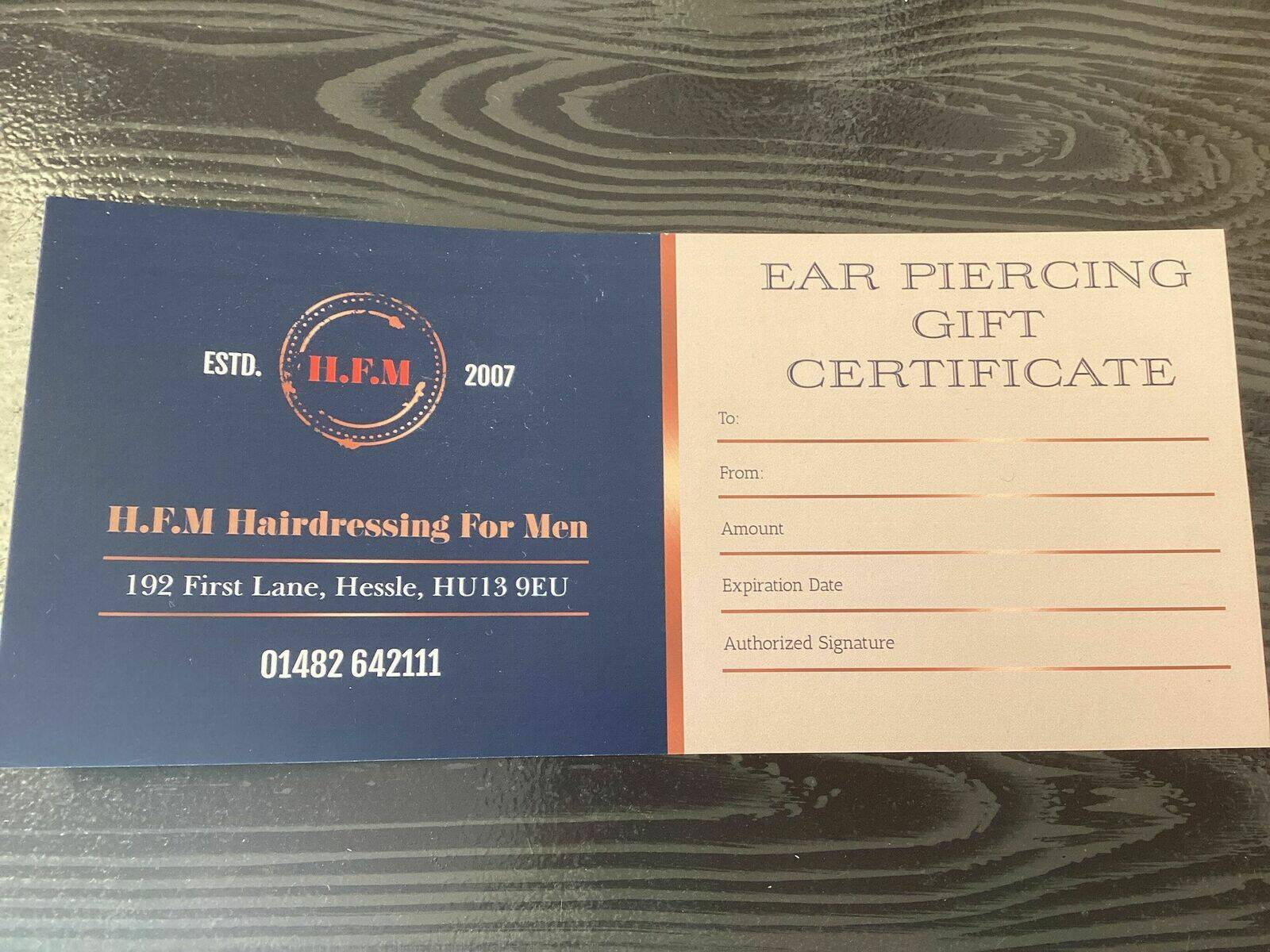 Ear Piercing Gift Certificate (Electronic)