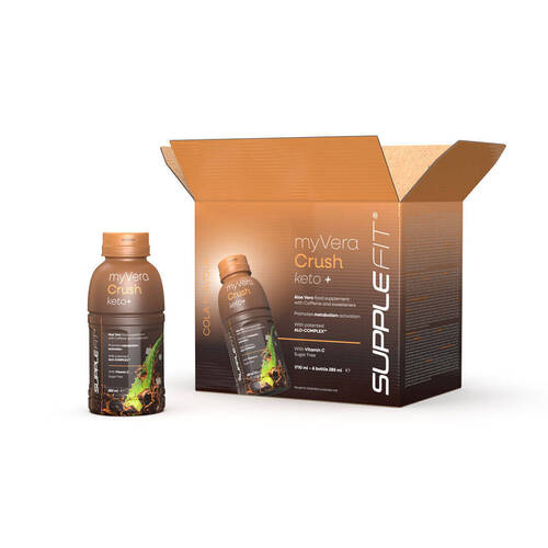 MYVERA CRUSH Keto + | Complément alimentaire avec caféine et édulcorants en bouteille unidose de 285 ml (6 bouteilles) - 1710 ml 