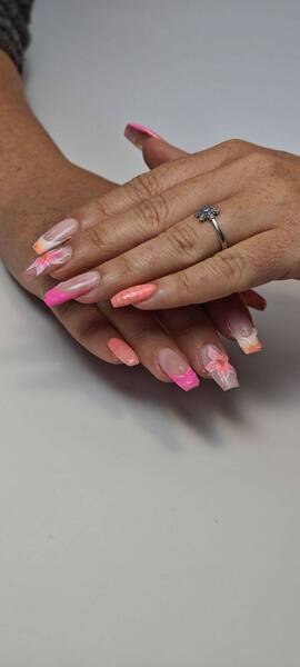 Rallongement chablon -Nail art Platine