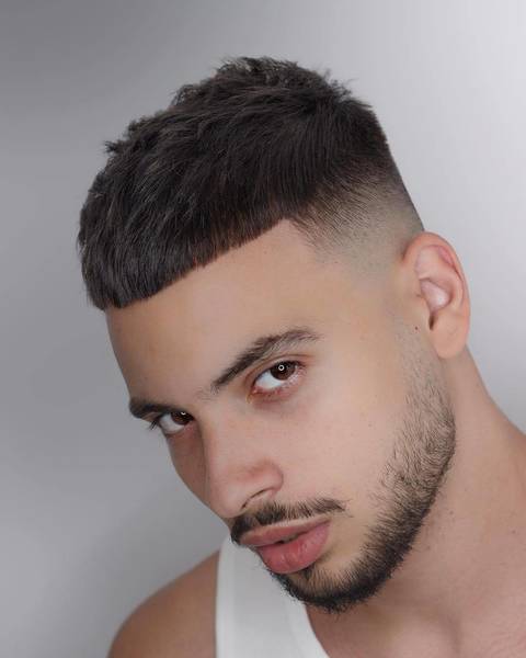 Skin fade French crop hair cut 