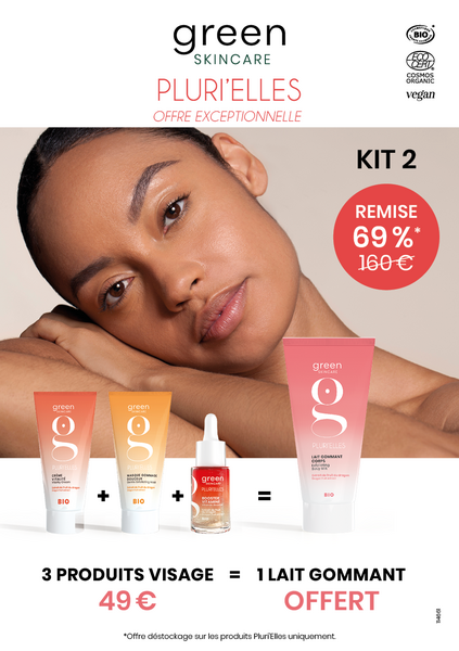 Offre PLURI'ELLES ( 3 produits visage = 1 lait gommant offert)
