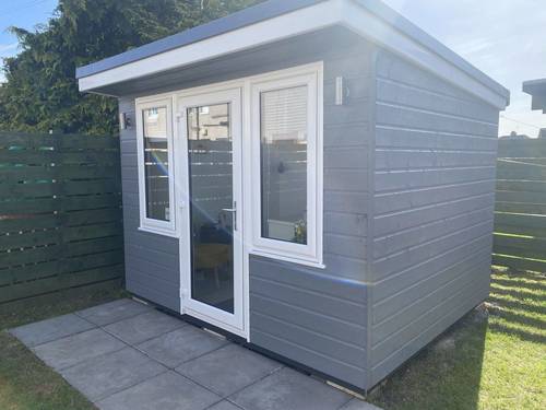 My beautiful new salon space, located at the bottom of our garden. 