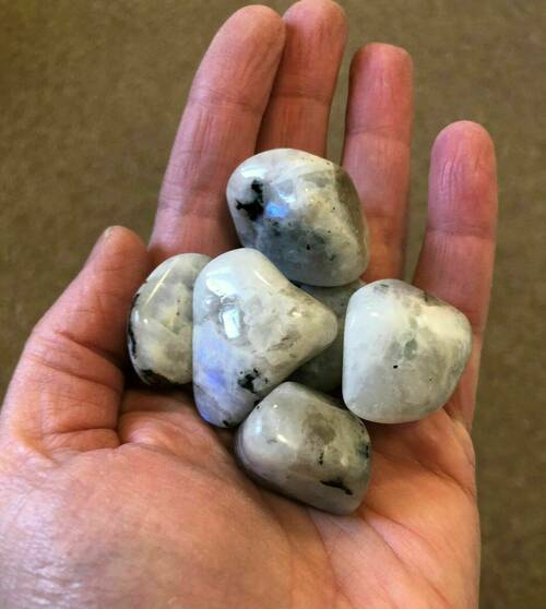 Rainbow moonstone tumblestones