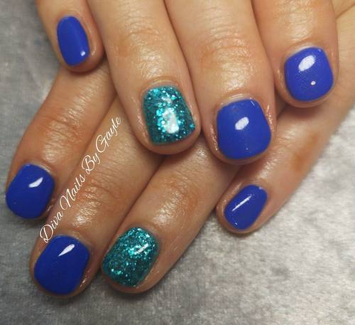 Electric blue and teal glitter