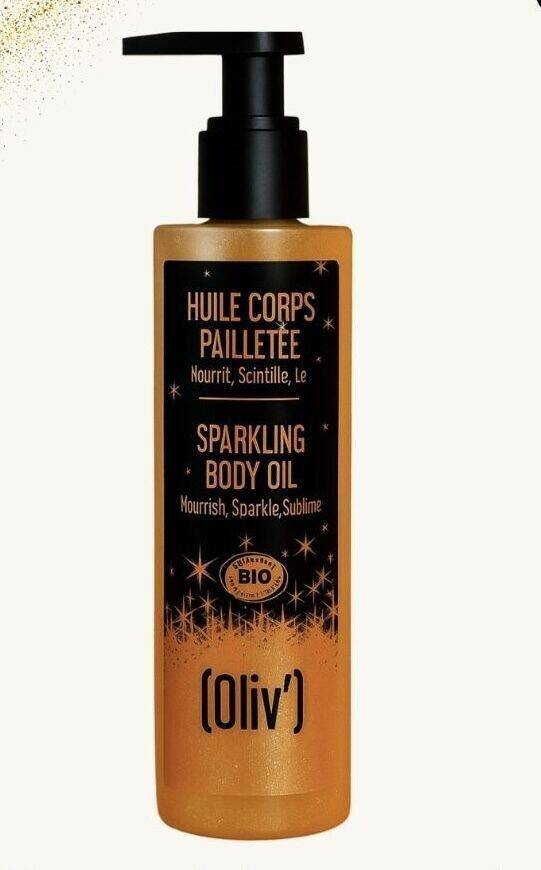 Huile corps pailletée
