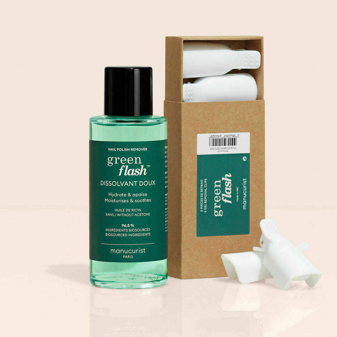  Duo Eau dissolvante Green Flash & Pinces de retrait