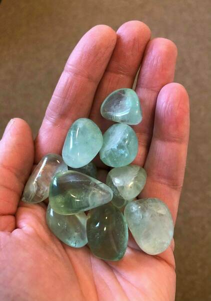 Green fluorite tumblestones