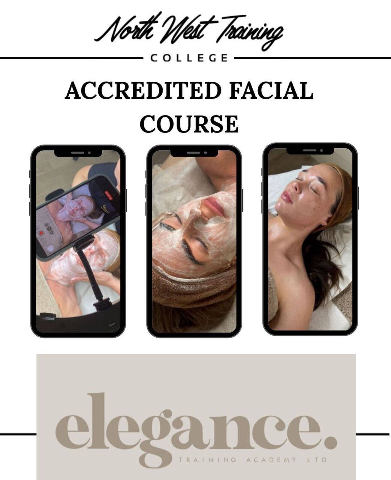 ELEGANCE Accredited 2 day facial beginner course £200 17th Febuary with Ashley from Elegance  £200 deposit 