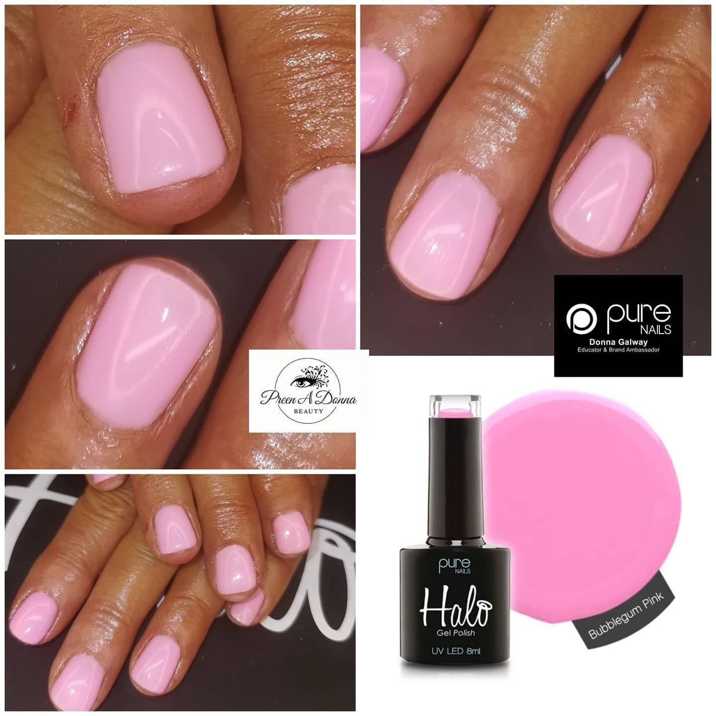 Bubble gum pink ❤️#nails #halogelpolish #halogel #acrylicnails #haloacrylic #preenadonna #gelpolish #naturalnails #halogelpolish @purenailsuk #nailsofinstagram #naturalnails