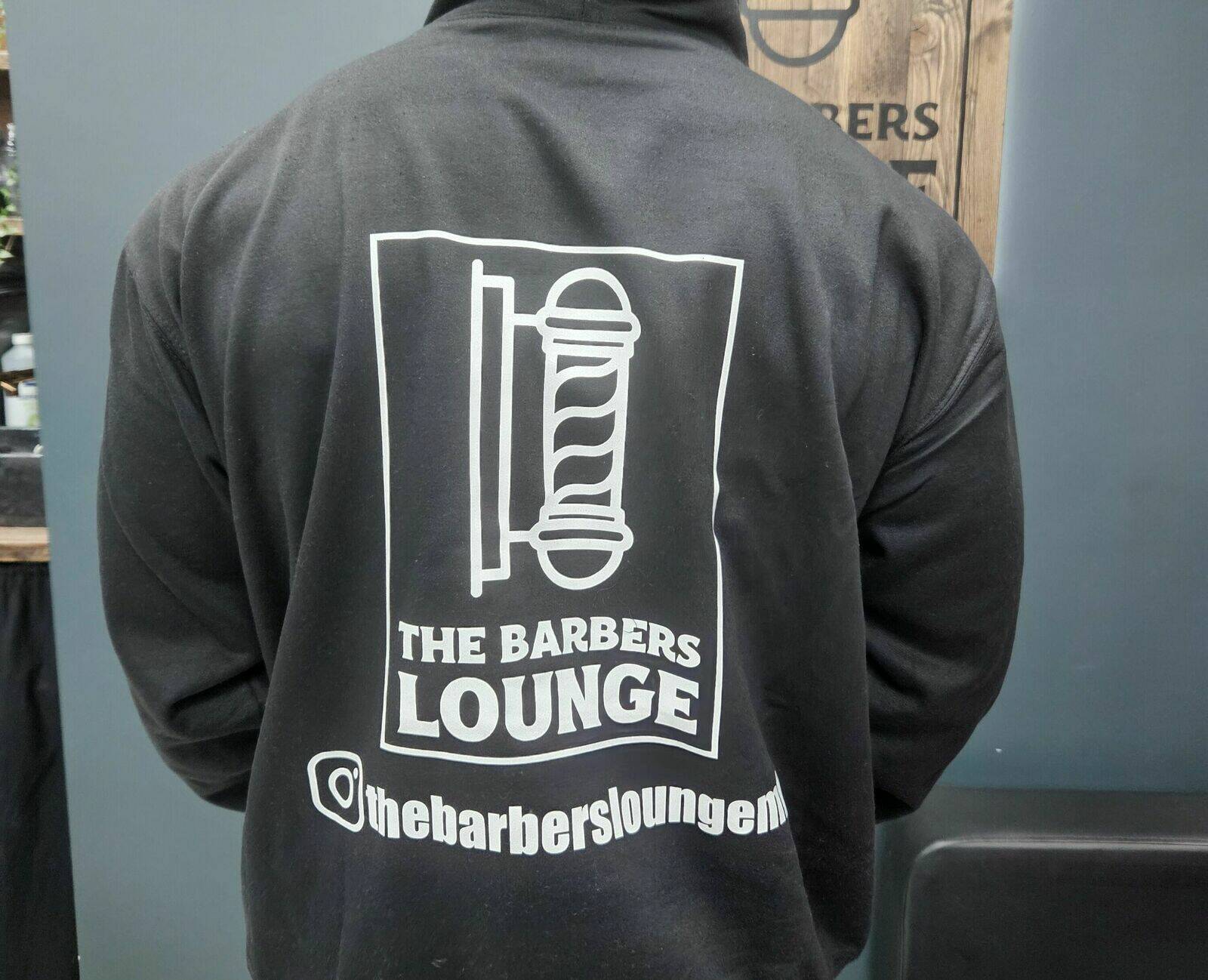 Adults Black Hoodie white logo