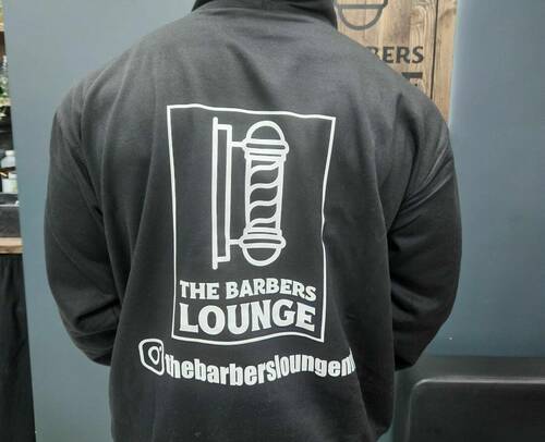 Adults Black Hoodie white logo