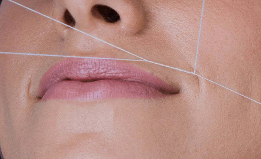 Épilation des lèvres au fil 