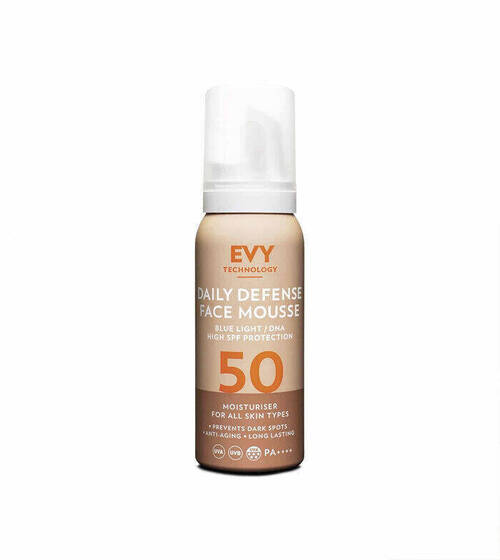 Evy Technology - Écran solaire pour le visage Daily Defense Face Mousse SPF 50