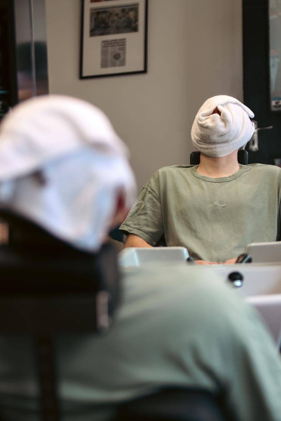 Add hot towel with your haircut extra £3