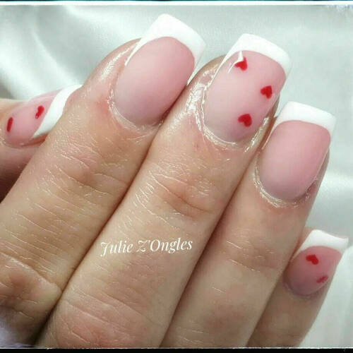 Pose complète en Gel avec rallongement chablon french et Nails art 