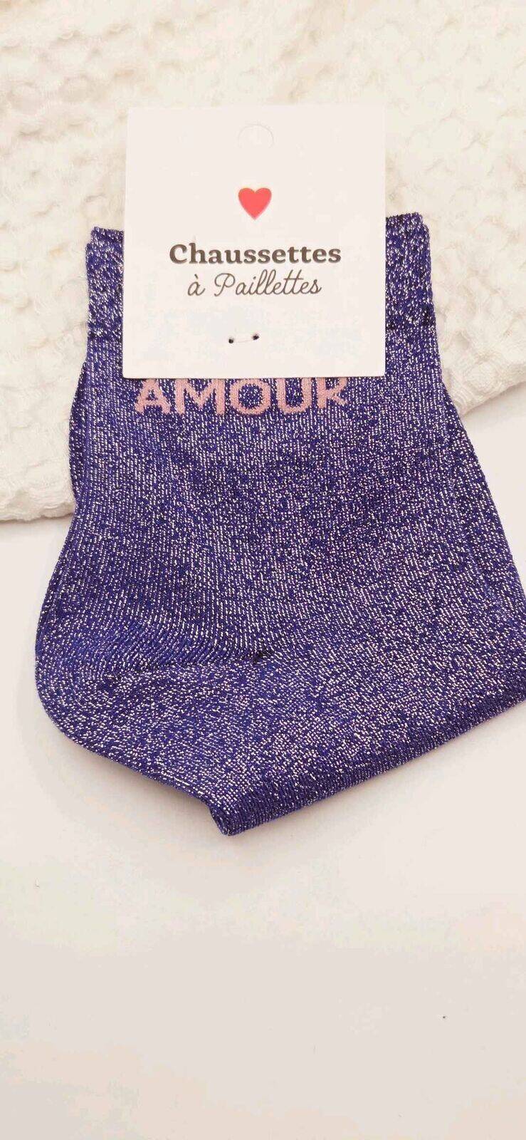 Chaussettes à Paillettes Amour