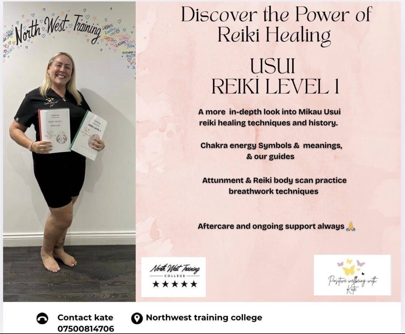 Reiki Level One £100 11th April 9.30-5pm deposit 