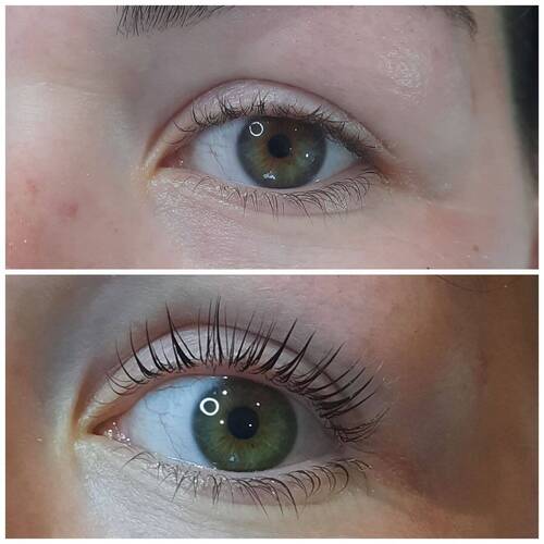 Fabulous Lvl results, before and afterwards up to 6 weeks wear