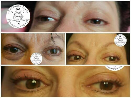 Réhaussement de cils avec coloration 