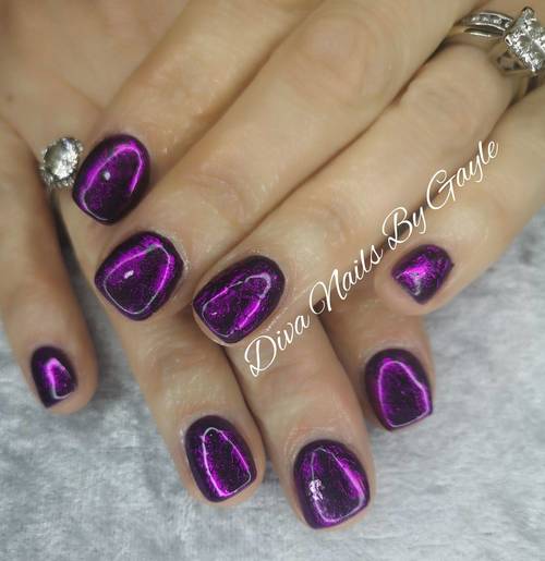 Purple rain gel colour with purple foil
