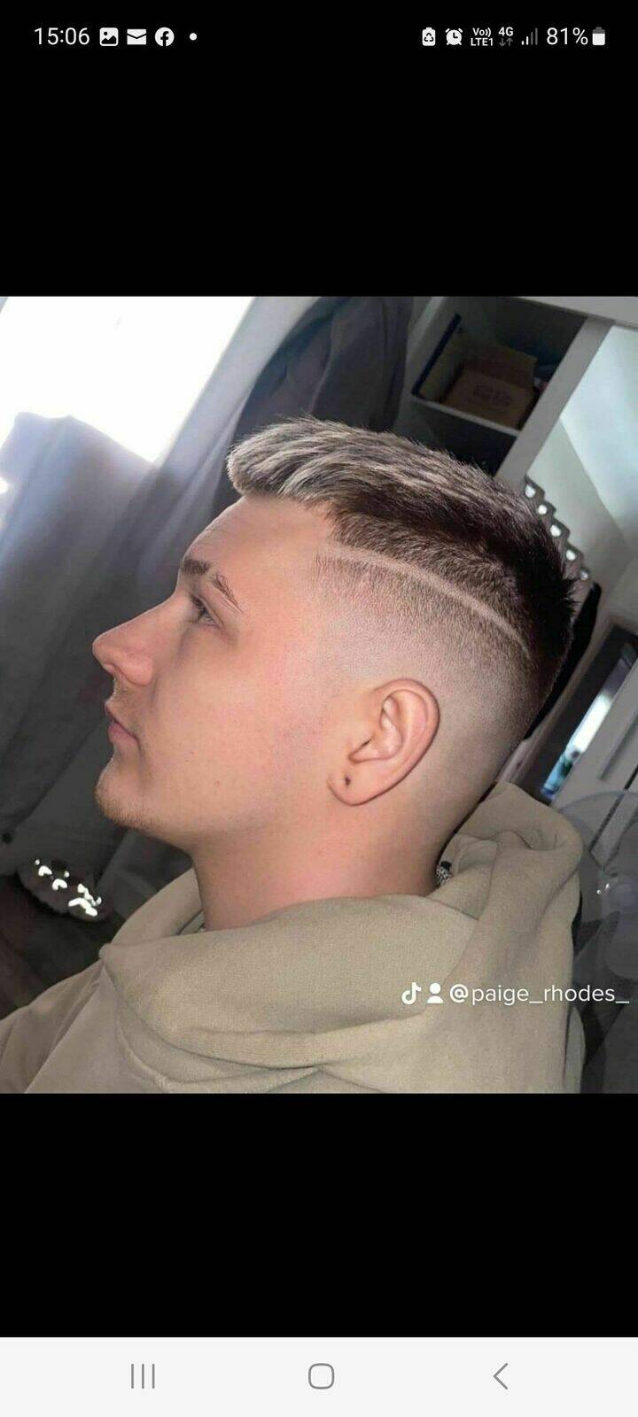 Mid skinfade with line by Paige Rhodes 