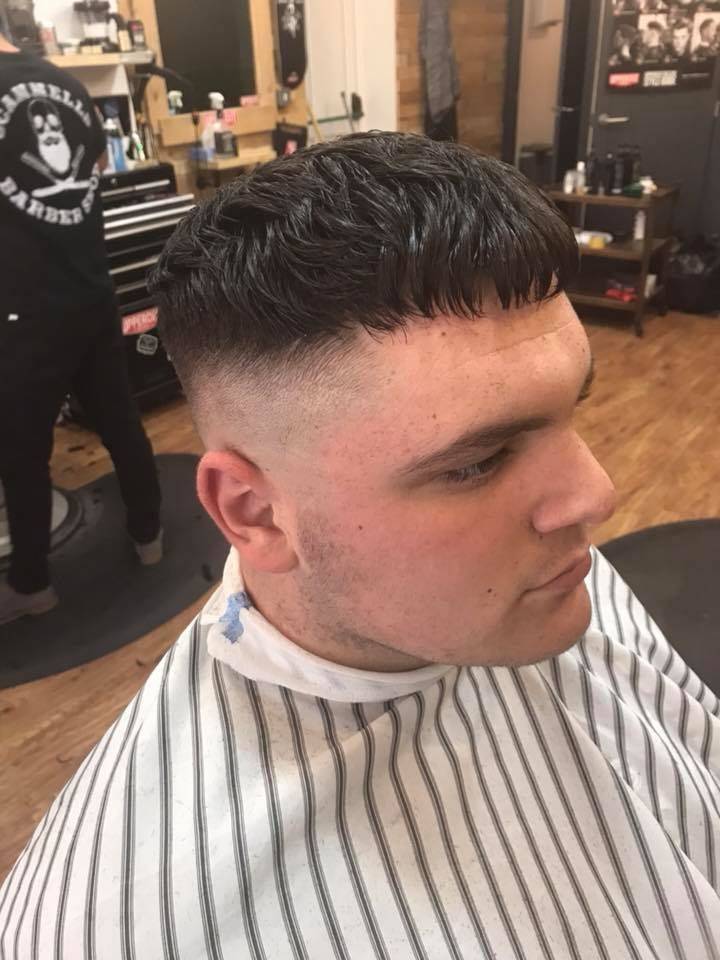 Short crop with added texture on our Harry by Andy finished with #Layrite Cement