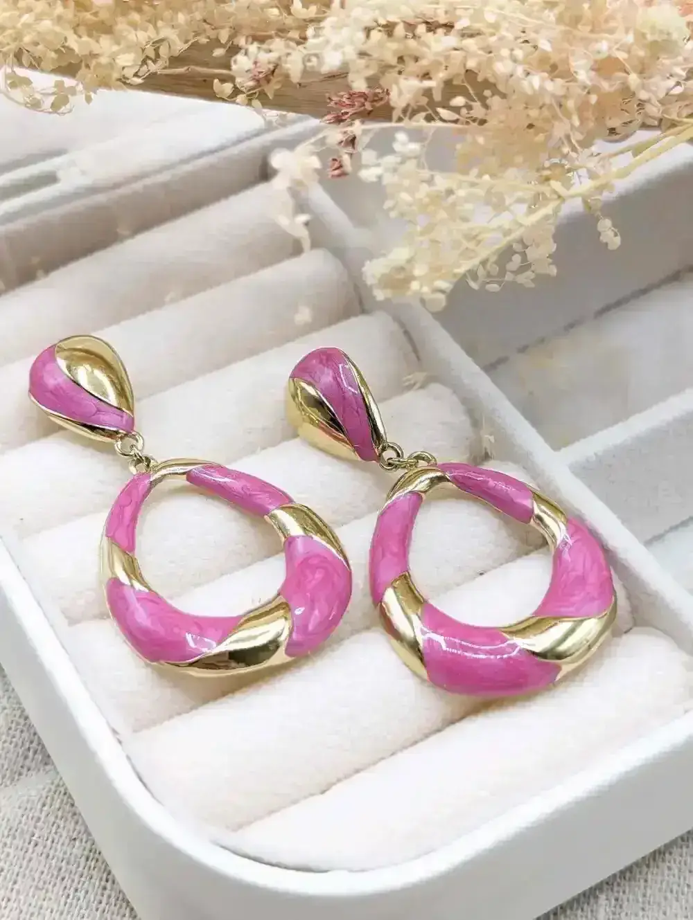 Boucles Marlène Rose