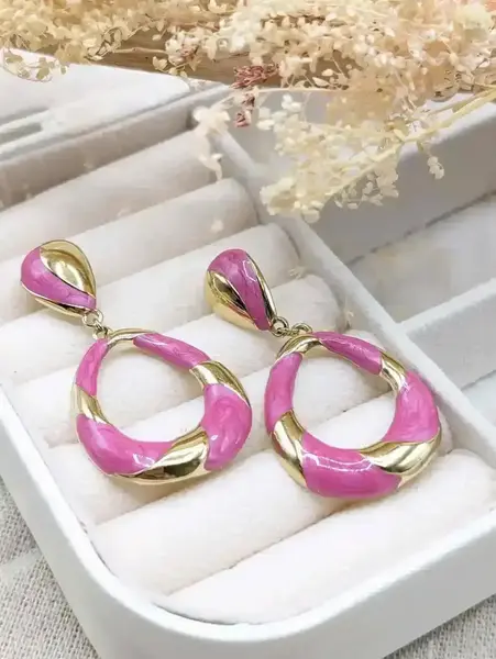 Boucles Marlène Rose