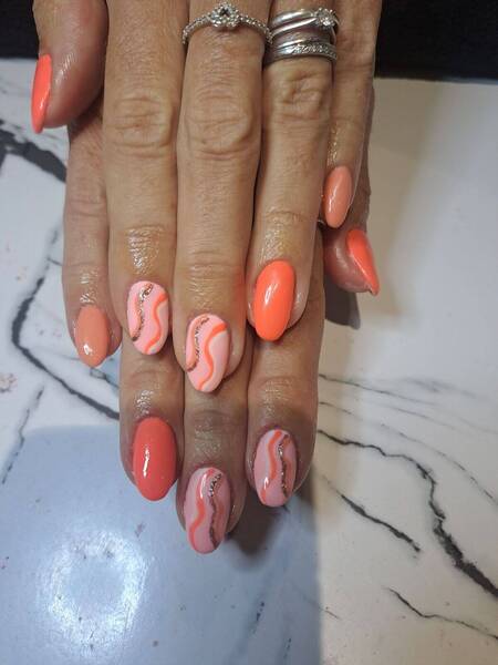 Beautiful orange and peach combo! Makes a lovely summer set