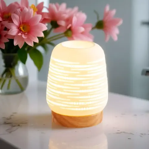 Brûleur Electrique avec Interrupteur - Blanche support en Bois