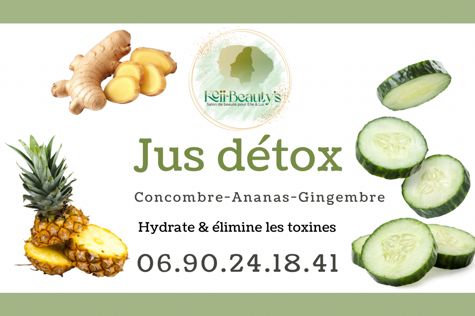 Jus détox: Concombre • Ananas • Gingembre 1,5L 
