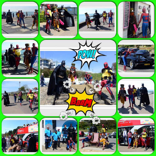 Thundersley Superhero Alliance charity walk for Little Havens along Southend sea front Sat 24/4/2021