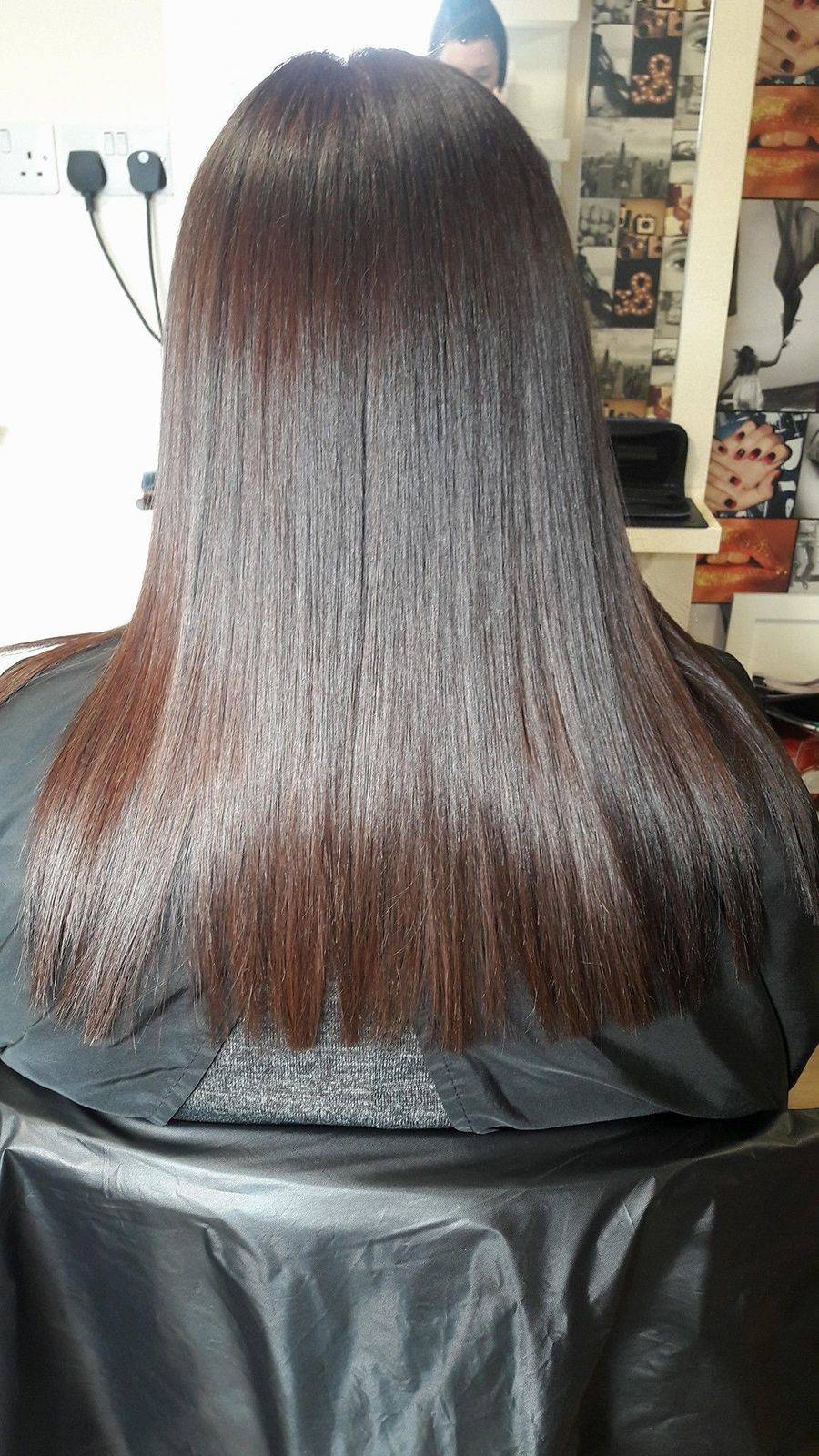 Emily came in today for a fresh new full head colour. So we went for this rich golden mahogany by infinity.