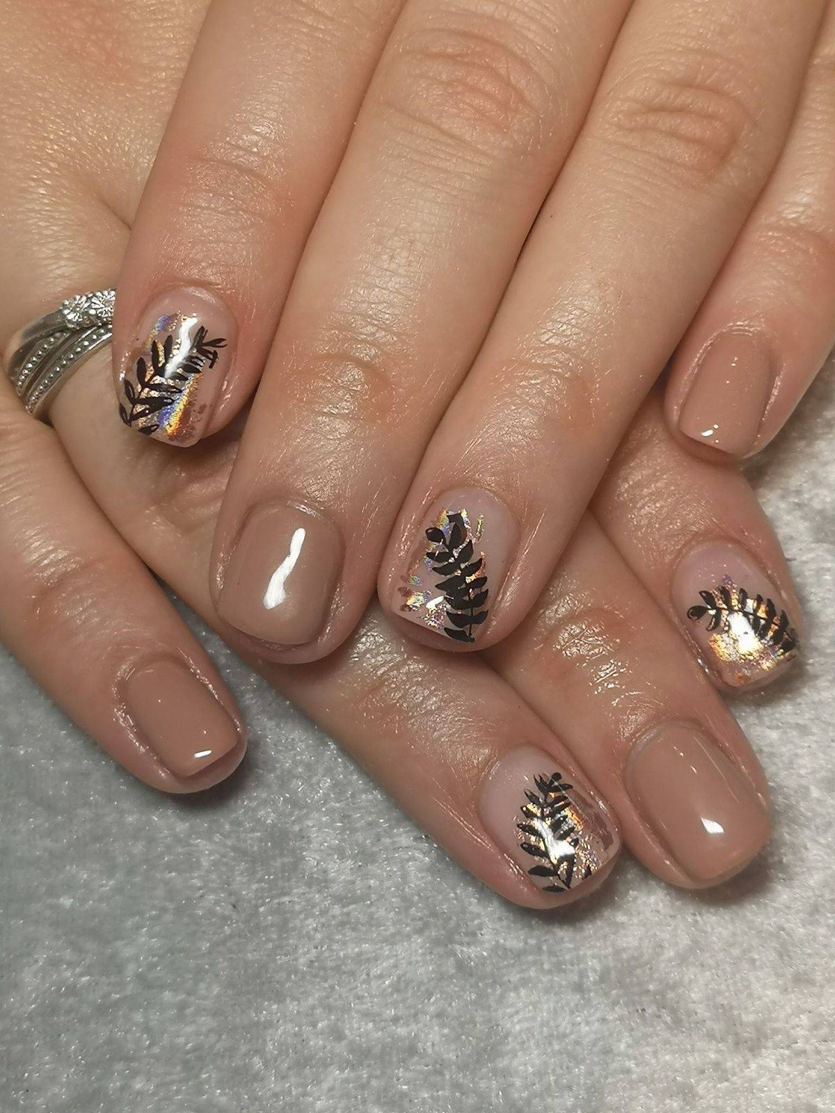 Nude with gold foil and layered stamping