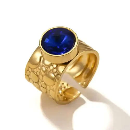 Bague bleu profond 