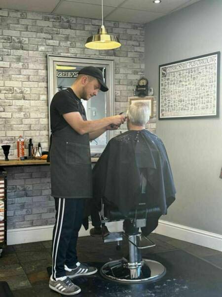 Dan's hard at work 💈💈. 