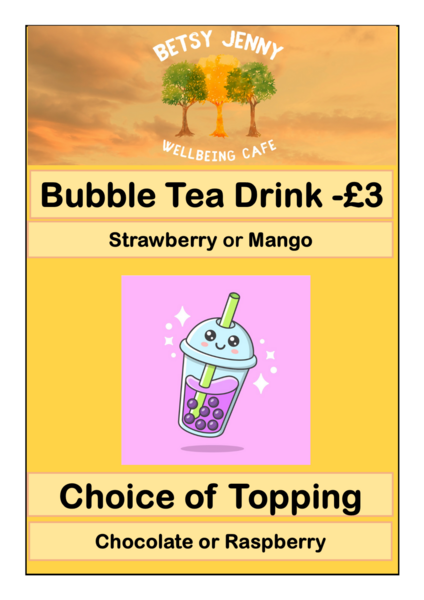 We offer a delicious Bubble tea.