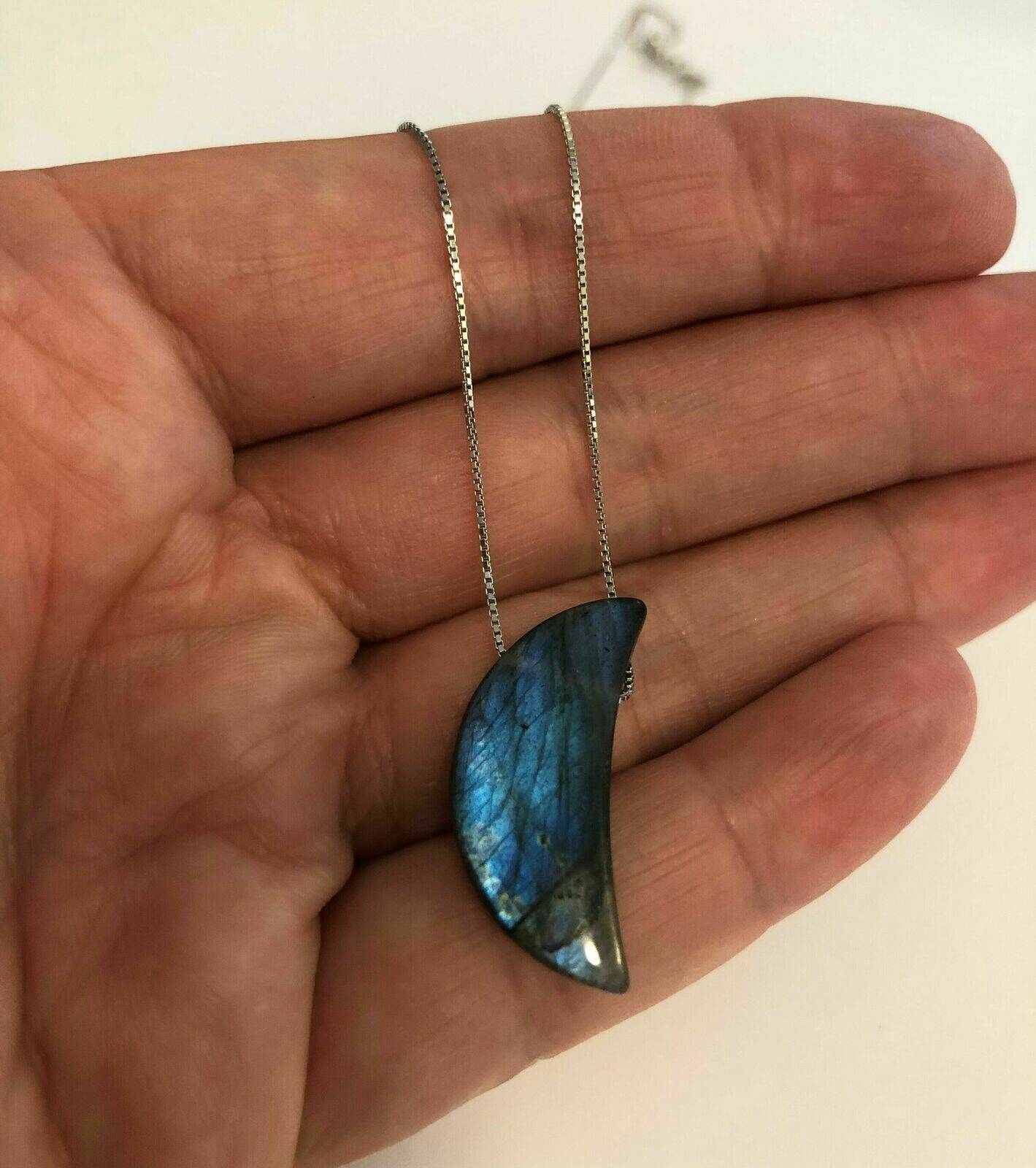 Labradorite moon necklace