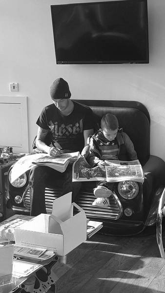 Father and son trip to the barbers.