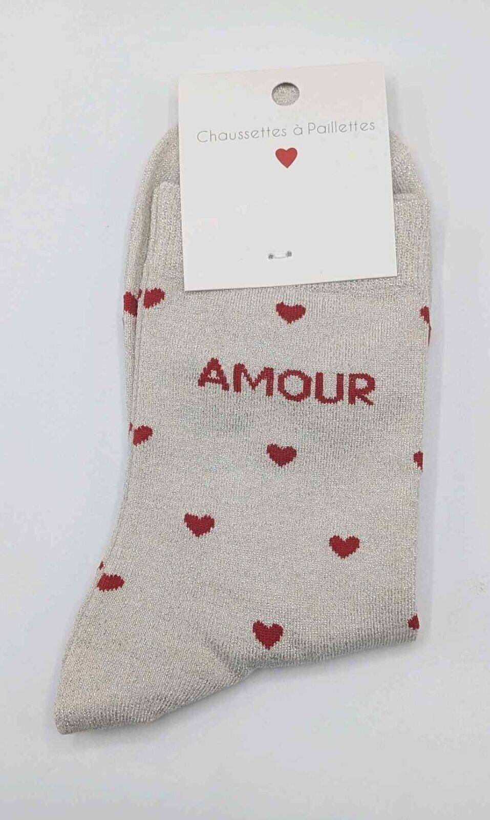 Chaussettes Cœur à Paillettes Amour