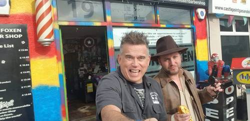 Indiana Jones visits The Barber Shop of Superheroes and Movies