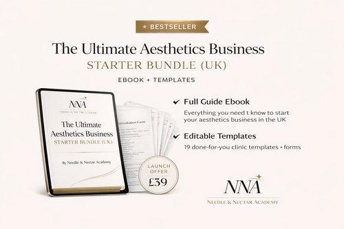 Aesthetics Business Starter Bundle UK | PMU Beauty Business Guide + Editable Templates | How to Start Aesthetics Business UK